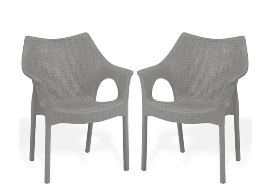 Supreme chairs Cambridge Heavy Plastic Chair | Oversized Arm Chair for Garden and Outdoor | 250Kg Weight Bearing Capacity | 6 Months Warranty (Champagne) | Set of 2 Chairs